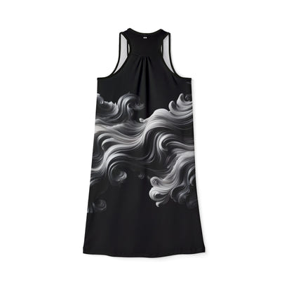 Elegant Black Swirl Women's Racerback Dress