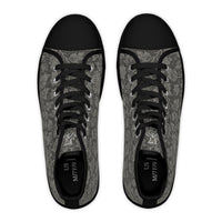 Women's High Top Sneakers — Vintage Floral Grey Lace Pattern