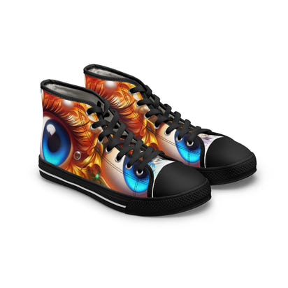 Women's High Top Sneakers GoofyEyes-White