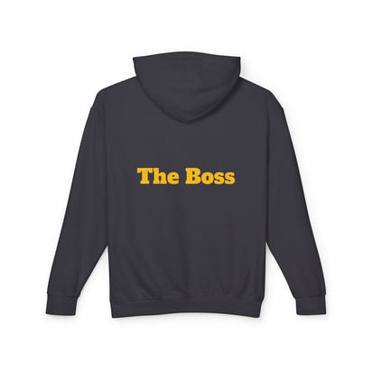 Unisex Lightweight Hooded Sweatshirt - Gold-Bling Gorilla & 'The Boss' Design