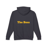 Unisex Lightweight Hooded Sweatshirt - Gold-Bling Gorilla & 'The Boss' Design