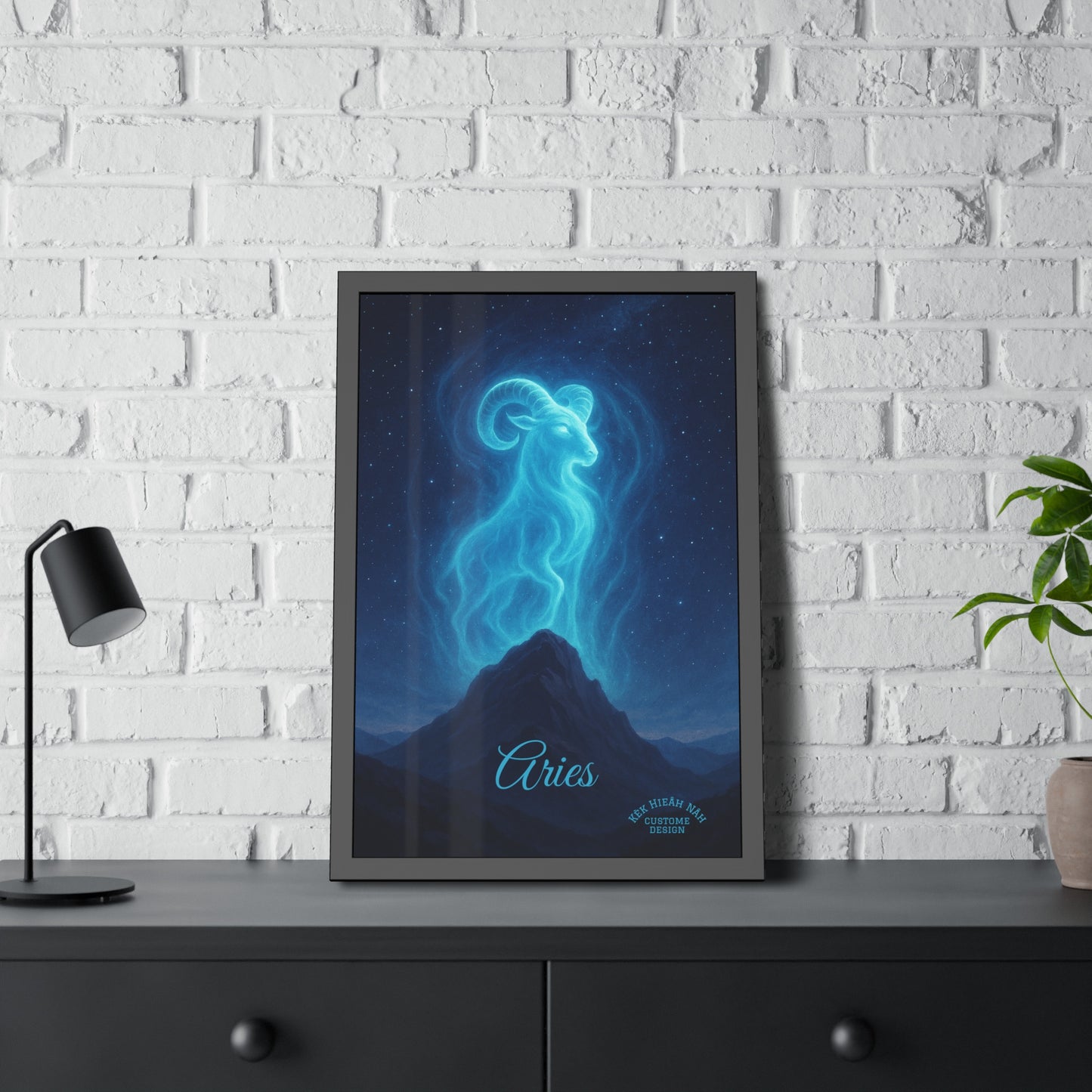 Aries Zodiac Art Framed Paper Poster — Astrology Wall Decor