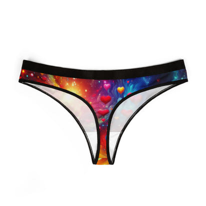 Cosmic Love Women's Thongs - Colorful Heart Design