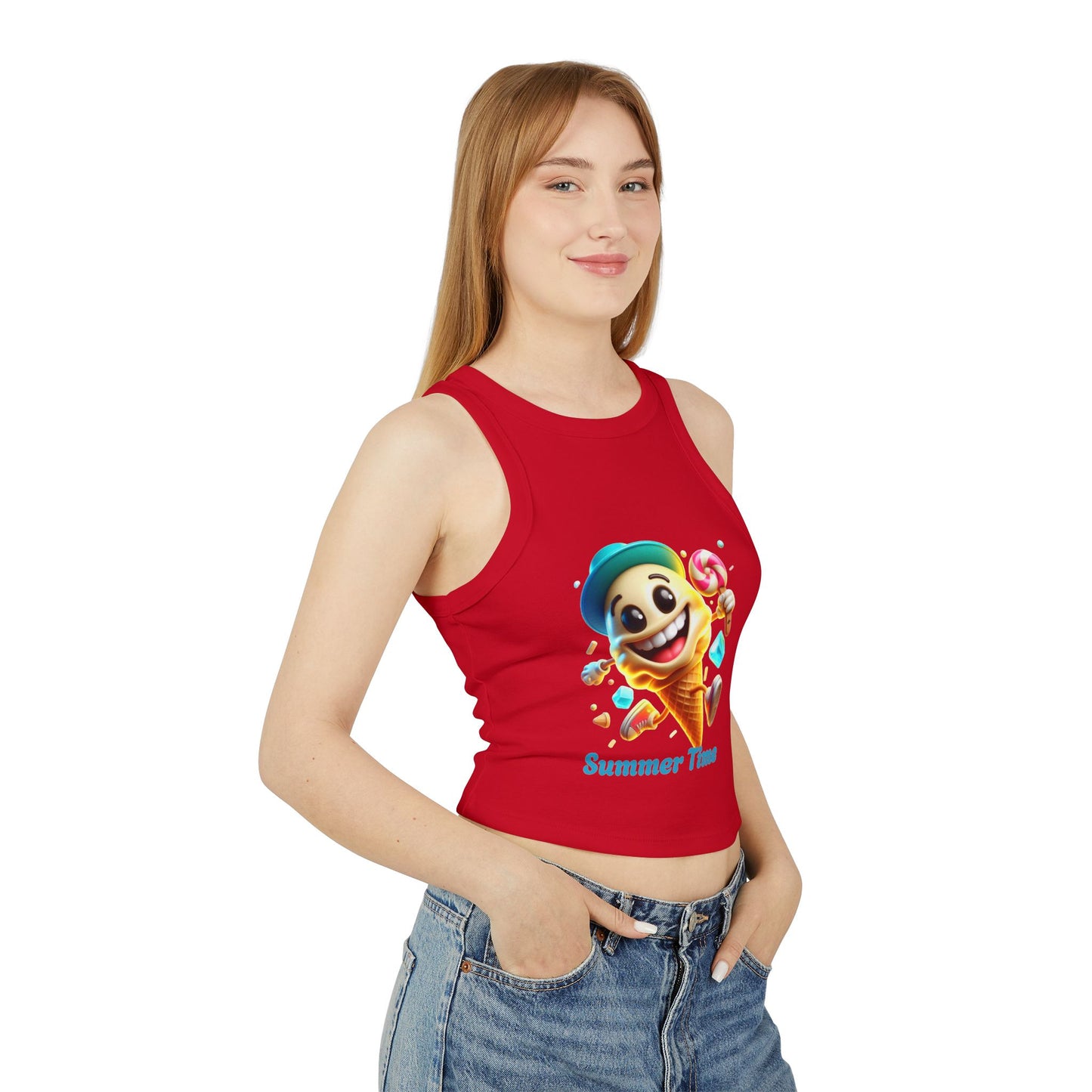 Tank Top - Summer Vibes Women's Micro Rib Racer Tank Top
