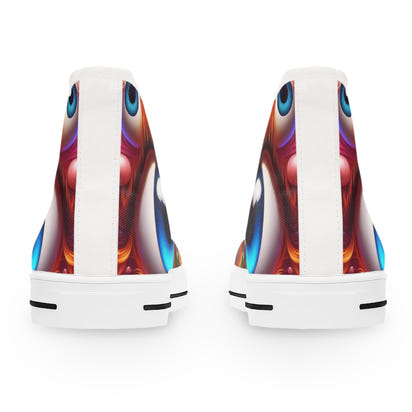 Women's High Top Sneakers GoofyEyes-White