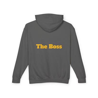 Unisex Lightweight Hooded Sweatshirt - Gold-Bling Gorilla & 'The Boss' Design