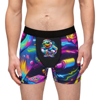 Cool Vibe Men's Boxers with Funky Duck Design - Vibrant 90`s Art