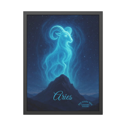 Aries Zodiac Art Framed Paper Poster — Astrology Wall Decor