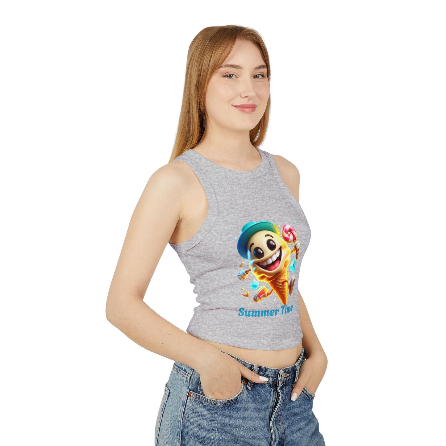 Tank Top - Summer Vibes Women's Micro Rib Racer Tank Top