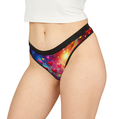 Cosmic Love Women's Thongs - Colorful Heart Design