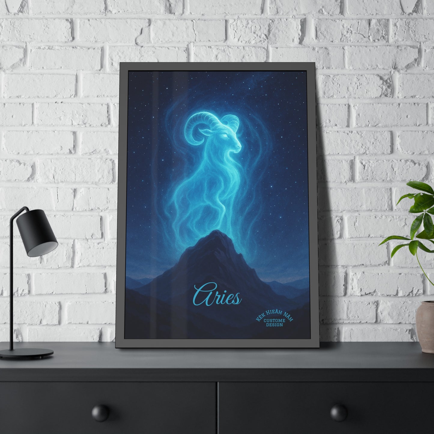 Aries Zodiac Art Framed Paper Poster — Astrology Wall Decor