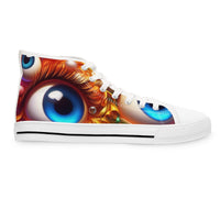 Women's High Top Sneakers GoofyEyes-White