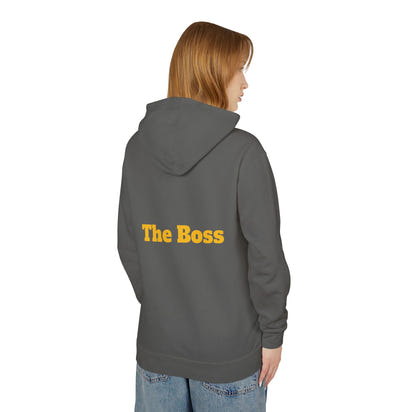 Unisex Lightweight Hooded Sweatshirt - Gold-Bling Gorilla & 'The Boss' Design
