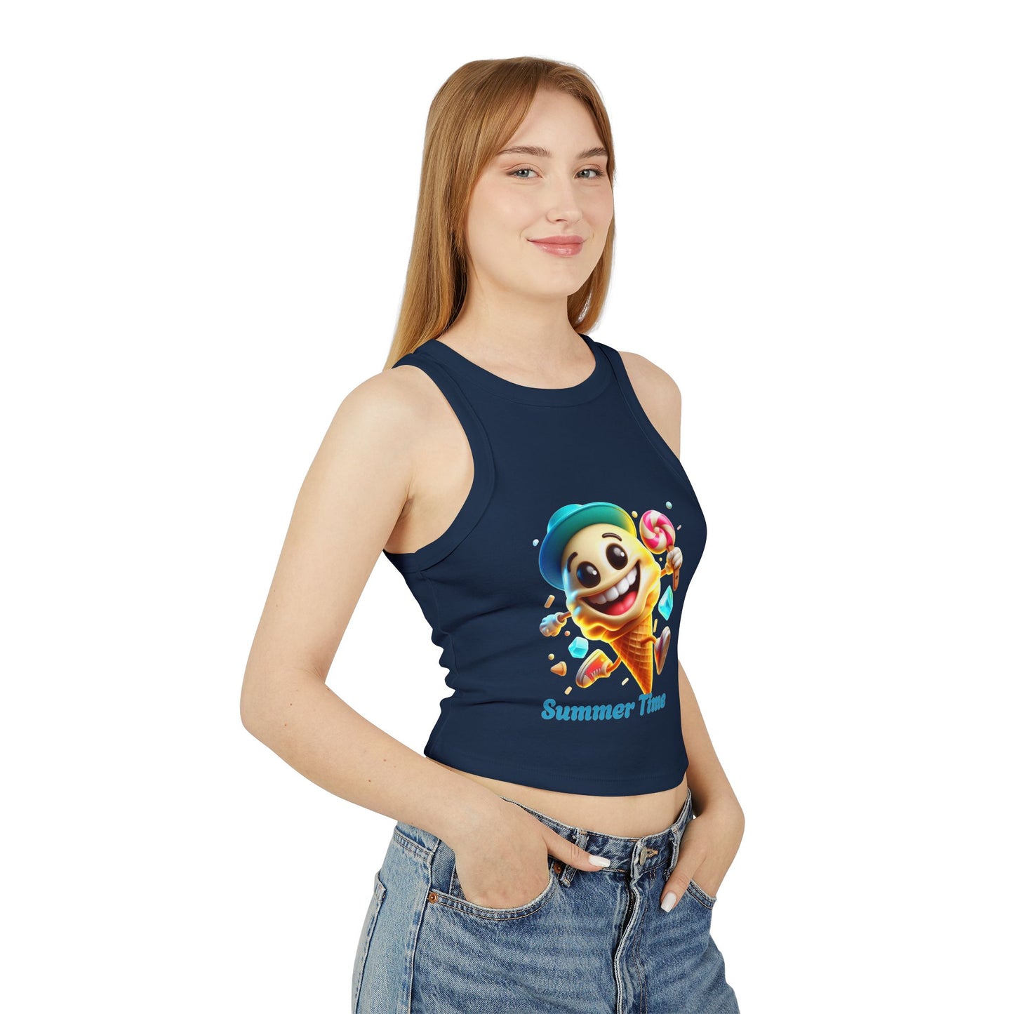 Tank Top - Summer Vibes Women's Micro Rib Racer Tank Top
