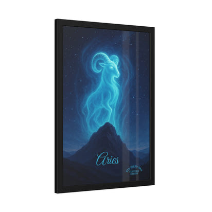 Aries Zodiac Art Framed Paper Poster — Astrology Wall Decor