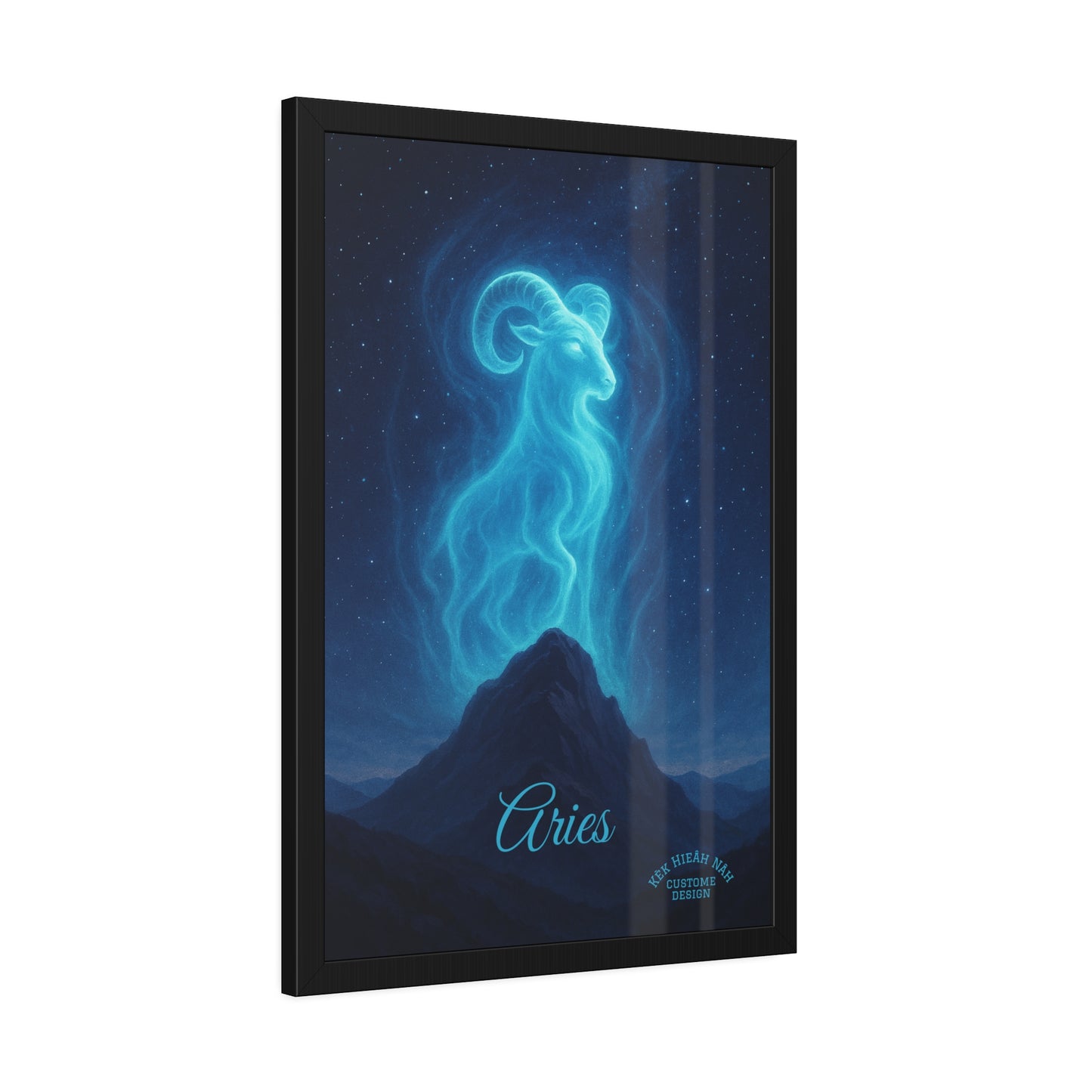 Aries Zodiac Art Framed Paper Poster — Astrology Wall Decor