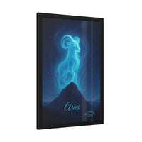 Aries Zodiac Art Framed Paper Poster — Astrology Wall Decor