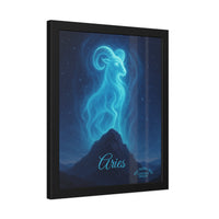 Aries Zodiac Art Framed Paper Poster — Astrology Wall Decor