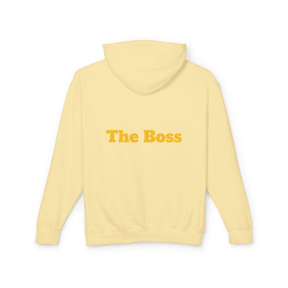 Unisex Lightweight Hooded Sweatshirt - Gold-Bling Gorilla & 'The Boss' Design
