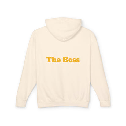 Unisex Lightweight Hooded Sweatshirt - Gold-Bling Gorilla & 'The Boss' Design