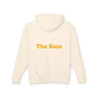 Unisex Lightweight Hooded Sweatshirt - Gold-Bling Gorilla & 'The Boss' Design