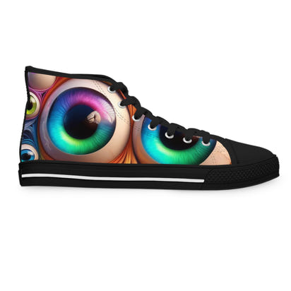 Women's High Top Sneakers GoofyEyes-Black