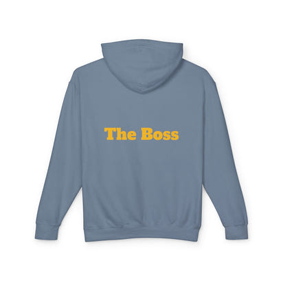 Unisex Lightweight Hooded Sweatshirt - Gold-Bling Gorilla & 'The Boss' Design