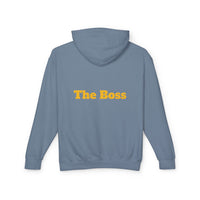 Unisex Lightweight Hooded Sweatshirt - Gold-Bling Gorilla & 'The Boss' Design