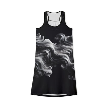 Elegant Black Swirl Women's Racerback Dress