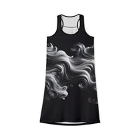 Elegant Black Swirl Women's Racerback Dress