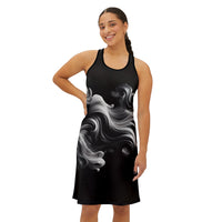 Elegant Black Swirl Women's Racerback Dress