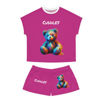 Cute Women's Pajama Set with Teddy Bear Cuddles